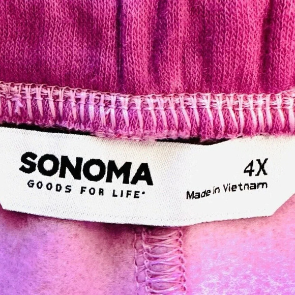 NWT SONOMA Women Lounge Drawstring Pockets Tie Dye Purple Shorts Plus Size 4X - Picture 3 of 6
